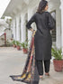 Black Cotton Blend Pant Suit 194276 Back View