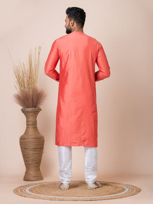 Orange Kurta PS Viscose Churidar Closure View