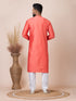 Orange Kurta PS Viscose Churidar Closure View