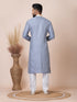 Grey Kurta PS Viscose Churidar Closure View