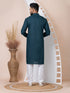 Rama Green Kurta Cotton Churidar Closure View