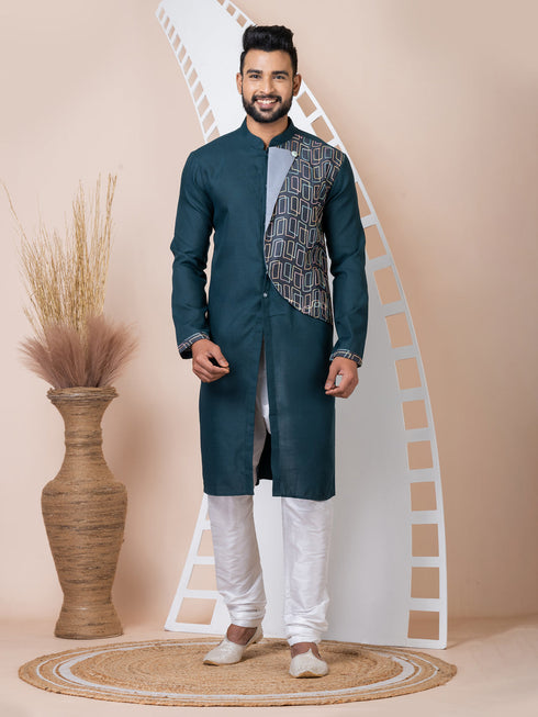 Rama Green Kurta Cotton Churidar