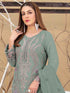 Sea Green Heavy Fox Georgette Pant Suit 194325 Closure View