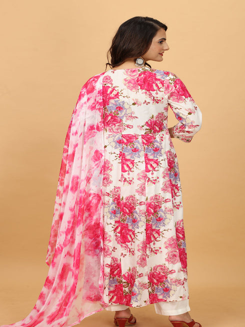 Multi Rayon Cotton Pant Suit 194330 Back View