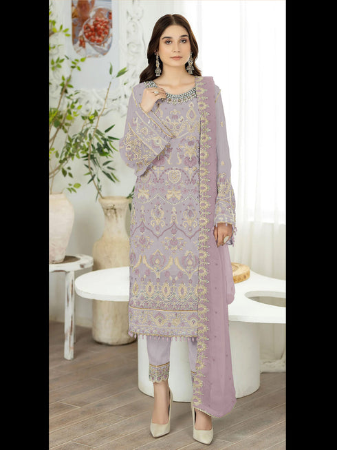 Light Lavender Heavy Fox Georgette Pant Suit 194356