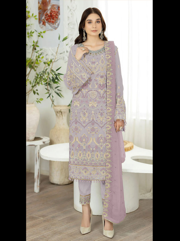 Light Lavender Heavy Fox Georgette Pant Suit 194356