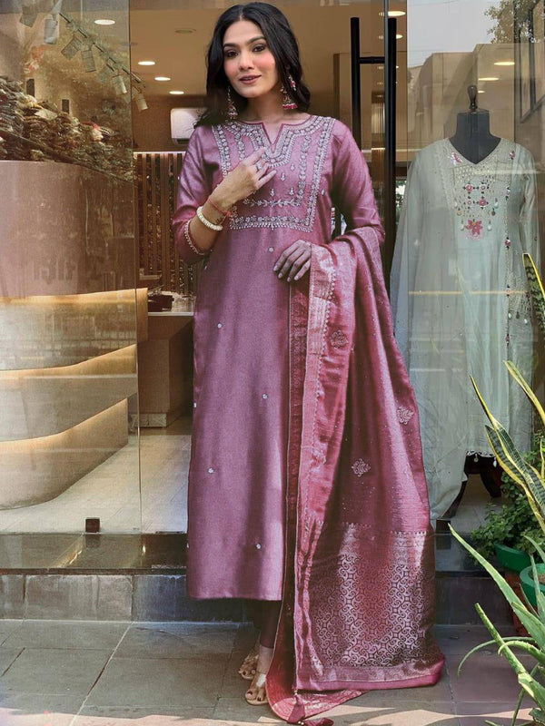 Onion Heavy Viscose Roman Silk. Pant Suit 194373