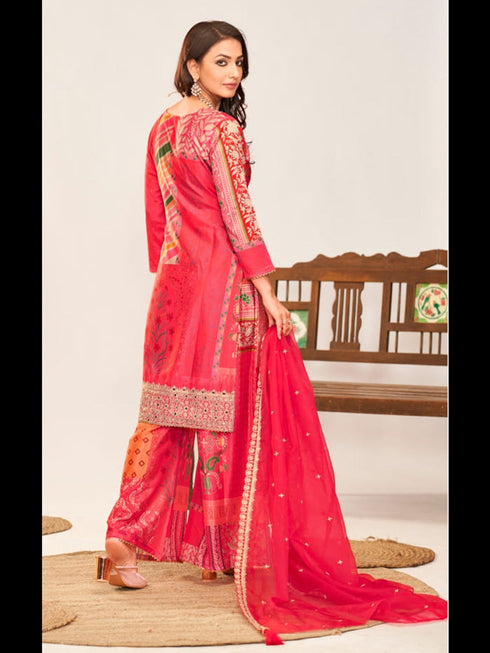 Multi Heavy Premium Chinon Palazzo Suit 194504 Closure View