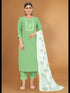 Sea Green Cotton Slub Pant Suit 194512