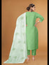Sea Green Cotton Slub Pant Suit 194512 Closure View