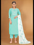 Sky Blue Cotton Slub Pant Suit 194514