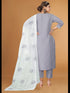 Lavender Cotton Slub Pant Suit 194515 Closure View