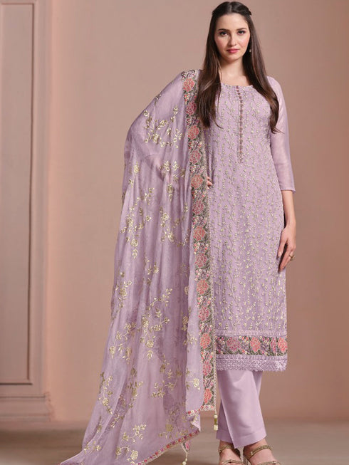 Lavender Twinkle Chiffon Pant Suit 194712