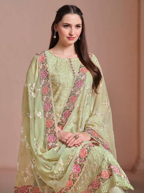 Pista Twinkle Chiffon Pant Suit 194713 Closure View