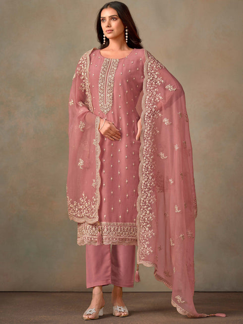 Pink Organza Pant Suit 194739