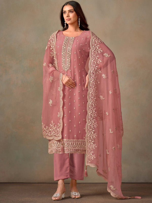 Pink Organza Pant Suit 194739