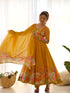 Mustard Heavy Pure Soft Organza Silk Anarkali Suit 194897