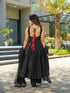 Black Roman Silk Anarkali Suit 194908 Back View