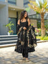 Black Roman Silk Anarkali Suit 194908