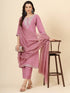 Mauve Roman Muslin Silk Pant Suit 195080 Closure View