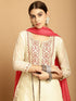 Cream Chanderi Palazzo Suit 195120 Back View