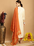 Cream Chanderi Palazzo Suit 195121 Closure View