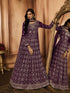 Wine Heavy Georgette Anarkali Dress 195176