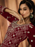 Maroon Heavy Georgette Anarkali Dress 195178 Closure View