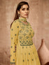 Light Yellow Heavy Georgette Anarkali Dress 195181 Closure View