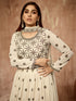 Off White Heavy Georgette Anarkali Dress 195183 Closure View