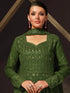 Mehendi Green Heavy Georgette Anarkali Dress 195185 Closure View