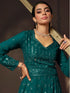 Teal Heavy Georgette Anarkali Dress 195187 Closure View