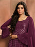 Purple Heavy Georgette Anarkali Dress 195191 Closure View