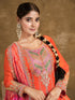 Orange Premium Fiber Chinnon Patiyala Dress 195197 Closure View