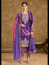Purple Premium Fiber Chinnon Patiyala Dress 195198