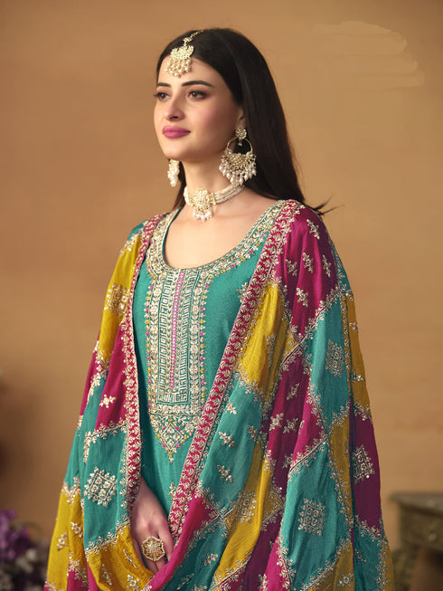 Rama Chinon Silk Pant Suit 195205 Back View