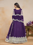 Purple Net Anarkali Dress 195209 Closure View
