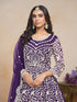 Purple Net Anarkali Dress 195209 Back View