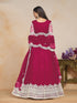 Rani Pink Net Anarkali Dress 195211 Closure View