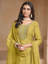 Mustard Organza Chiffon Pant Suit 195212 Back View