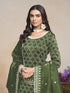 Mehendi Green Gold Crush Palazzo Suit 195301 Back View