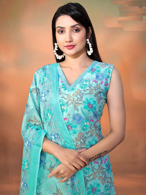 Multi Cambric Cotton Pant Suit 195356 Closure View