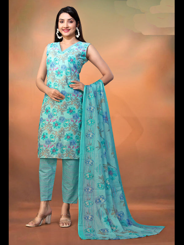 Multi Cambric Cotton Pant Suit 195356