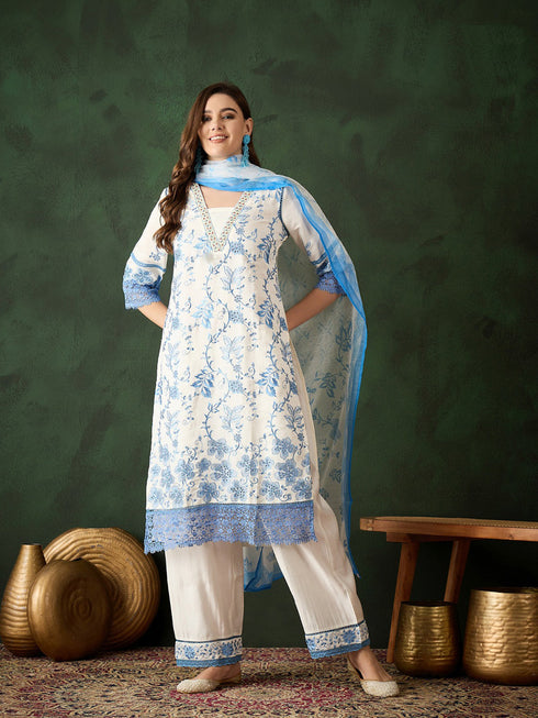 Multi Roman Silk Pant Suit 195510 Closure View