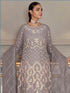 Grey Heavy Butterfly Net Palazzo Suit 195643 Closure View
