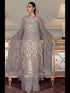 Grey Heavy Butterfly Net Palazzo Suit 195643