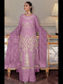 Lavender Heavy Butterfly Net Palazzo Suit 195644