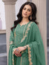 Green Georgette Pant Suit 195648 Closure View