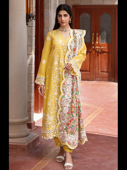 Yellow Rayon Cotton Pant Suit 195651