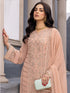 Peach Heavy Fox Georgette Pant Suit 195659 Closure View